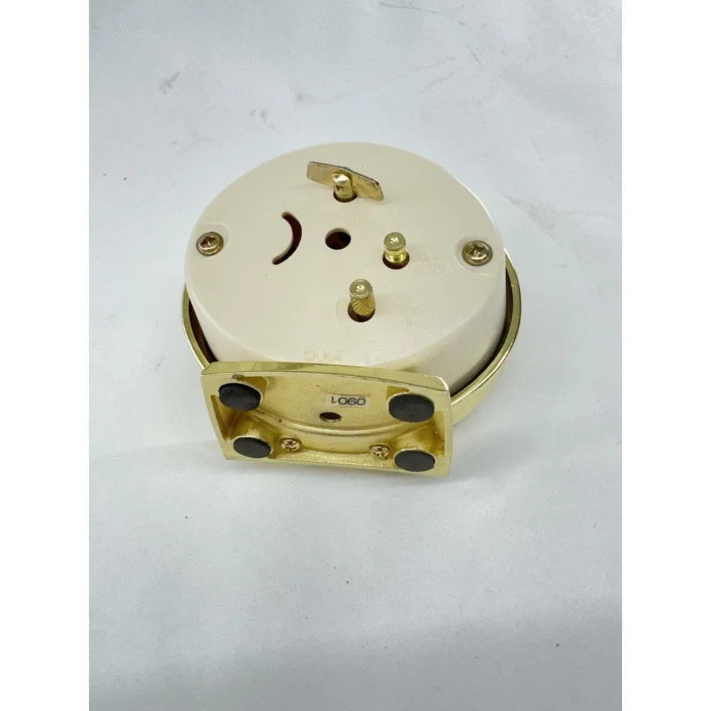Vintage Westclox Baby Ben Alarm Clock White Gold Brass Tone Wind Up Made in USA